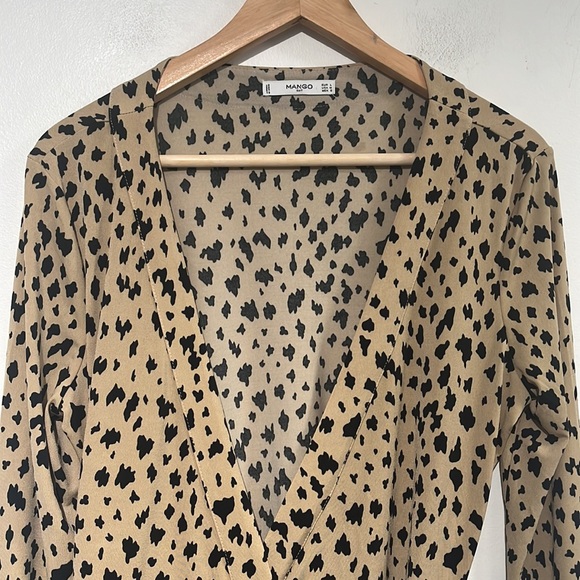 Mango Leopard print wrap dress - size large - Picture 8 of 10